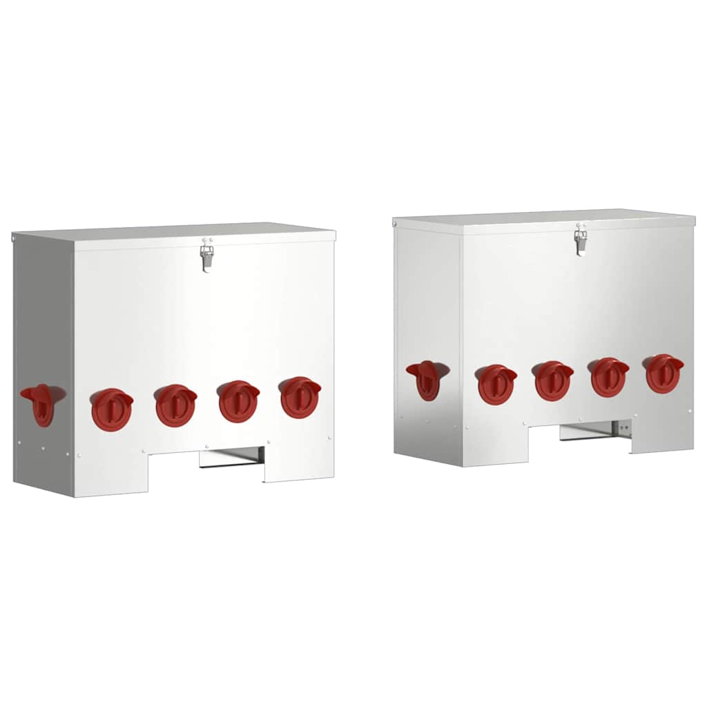 Chicken Feeder 2 Silver 60.5 x 29 x 51 cm 25 kg