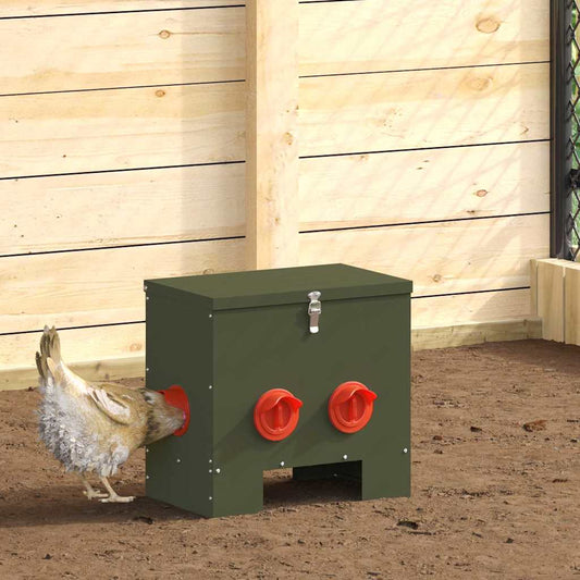 Chicken Feeder 2 Olive Green 40.5 x 25 x 38 cm 20 kg
