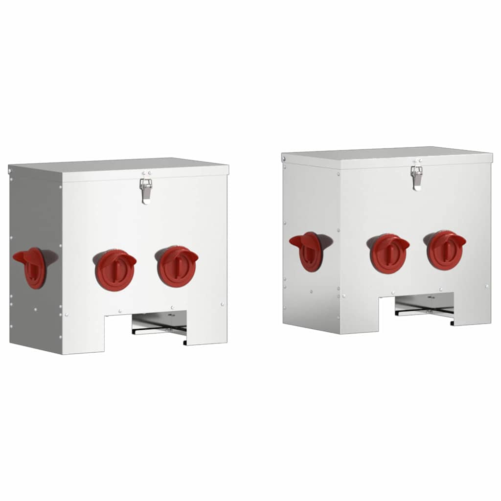 Chicken Feeder 2 Silver 40.5 x 25 x 38 cm 20 kg