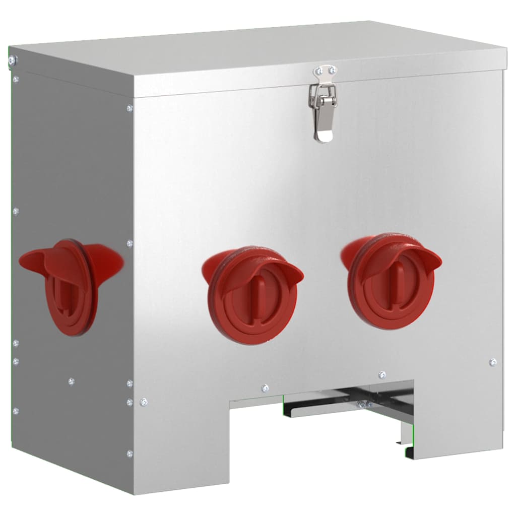 Chicken Feeder 2 Silver 40.5 x 25 x 38 cm 20 kg