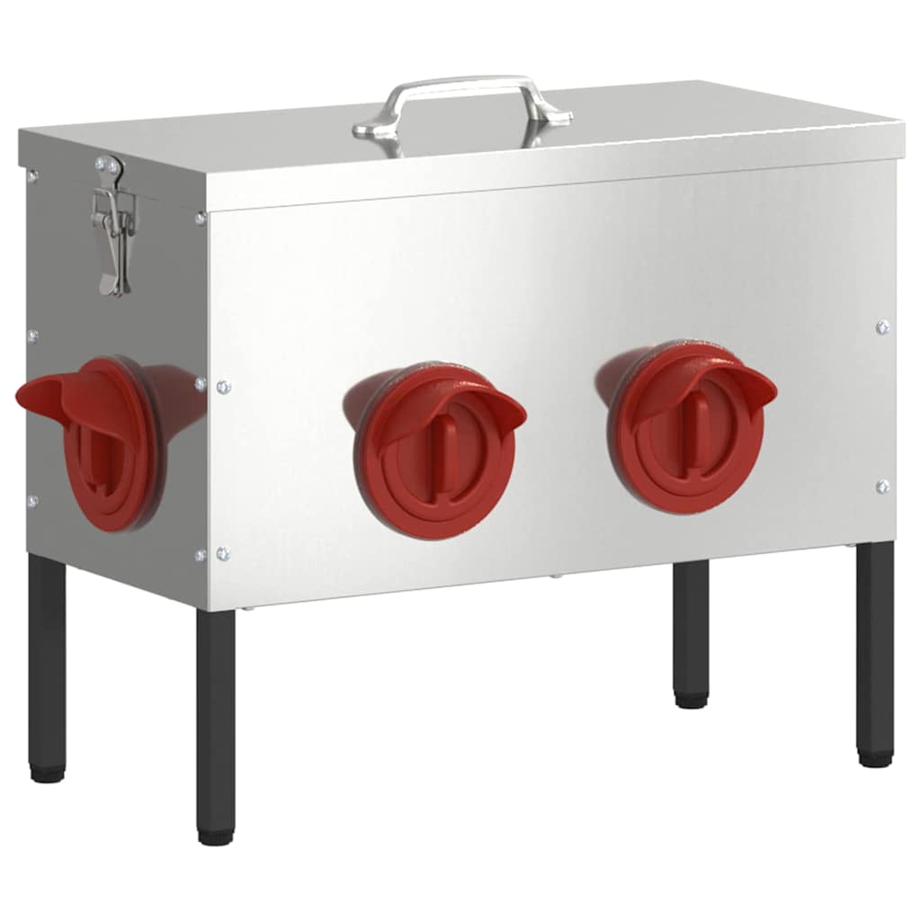 Chicken Feeder 2 Silver 41.5 x 20.5 x 33 cm 15 kg