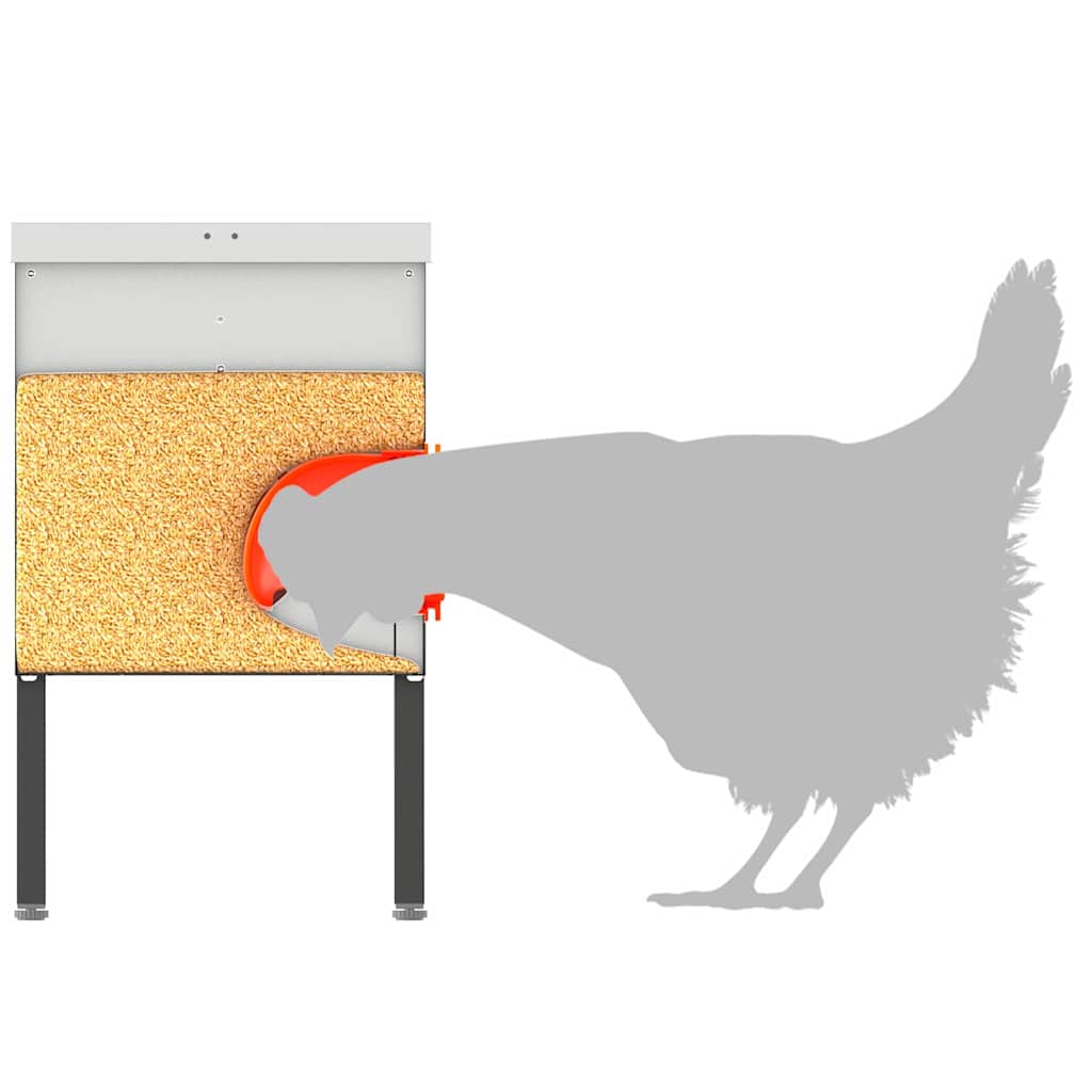 Chicken Feeder 2 Silver 41.5 x 20.5 x 33 cm 15 kg