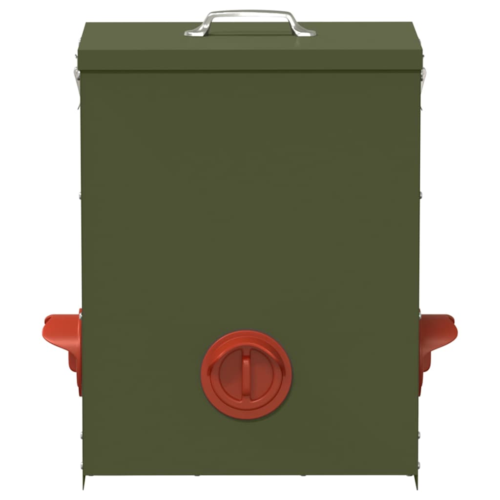 Chicken Feeder 2 pcs Olive Green 32.5 x 20.5 x 43 cm