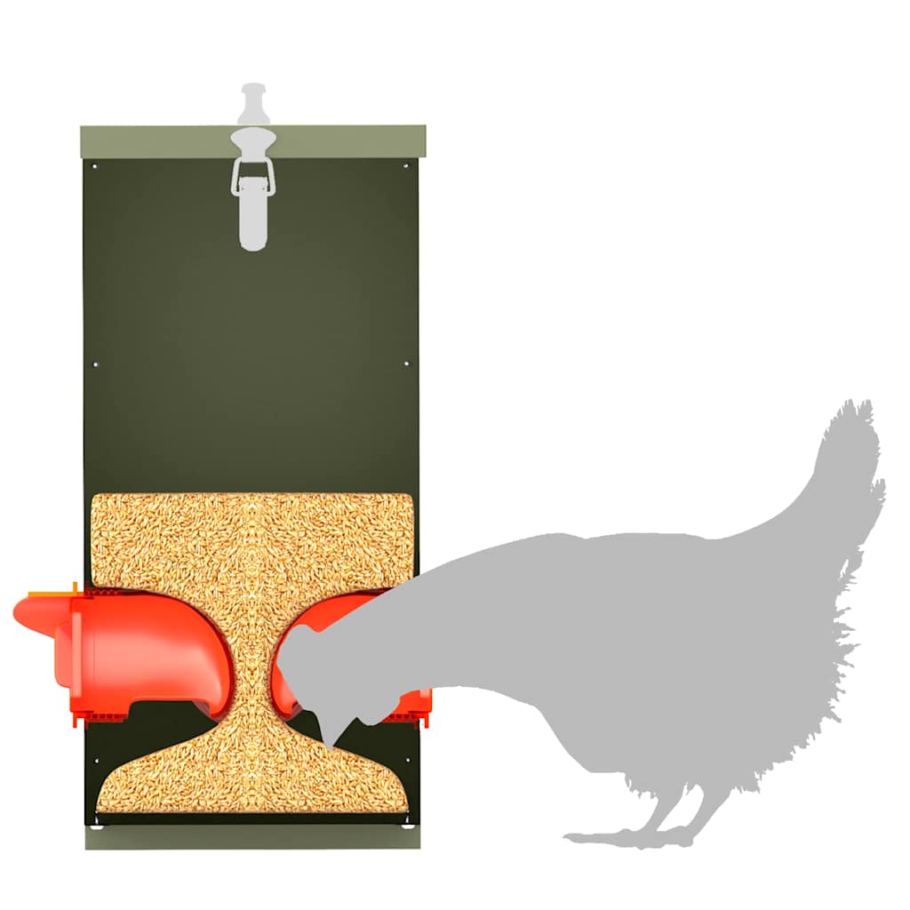 Chicken Feeder 2 pcs Olive Green 32.5 x 20.5 x 43 cm
