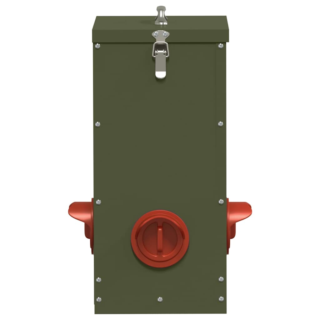 Chicken Feeder 2 pcs Olive Green 32.5 x 20.5 x 43 cm