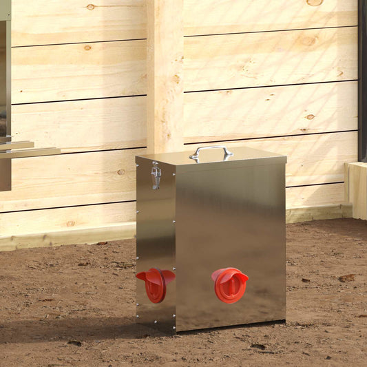Chicken Feeder 2 Silver 32.5 x 20.5 x 43 cm 25 kg