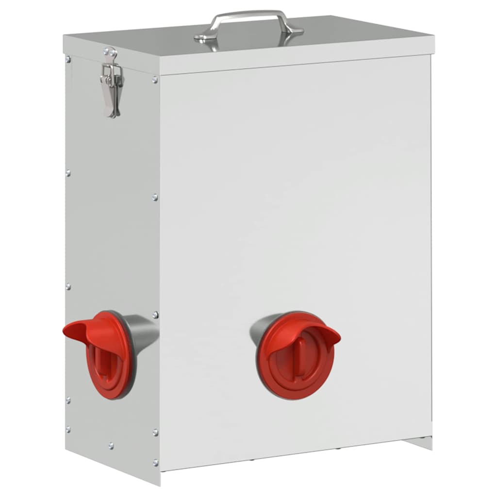 Chicken Feeder 2 pcs Silver 32.5 x 20.5 x 43 cm