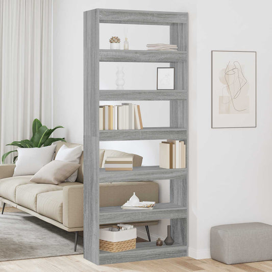 Book Cabinet 6-Tier 80 x 30 x 198 cm Engineered Wood