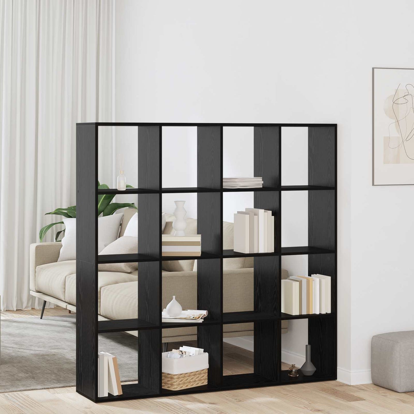 Book Cabinet 16-Tier 137.5 x 29 x 137.5 cm Engineered Wood