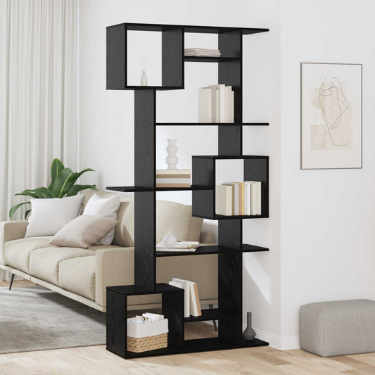Book Cabinet 9-Tier 92 x 29 x 188 cm Engineered Wood Black Oak