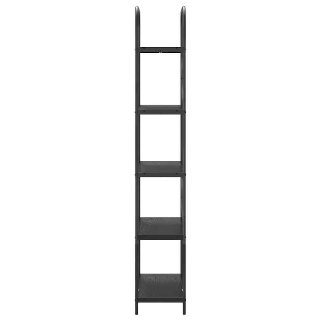 Bookshelf 5-Tier 80 x 30 x 183 cm Engineered wood Black Oak