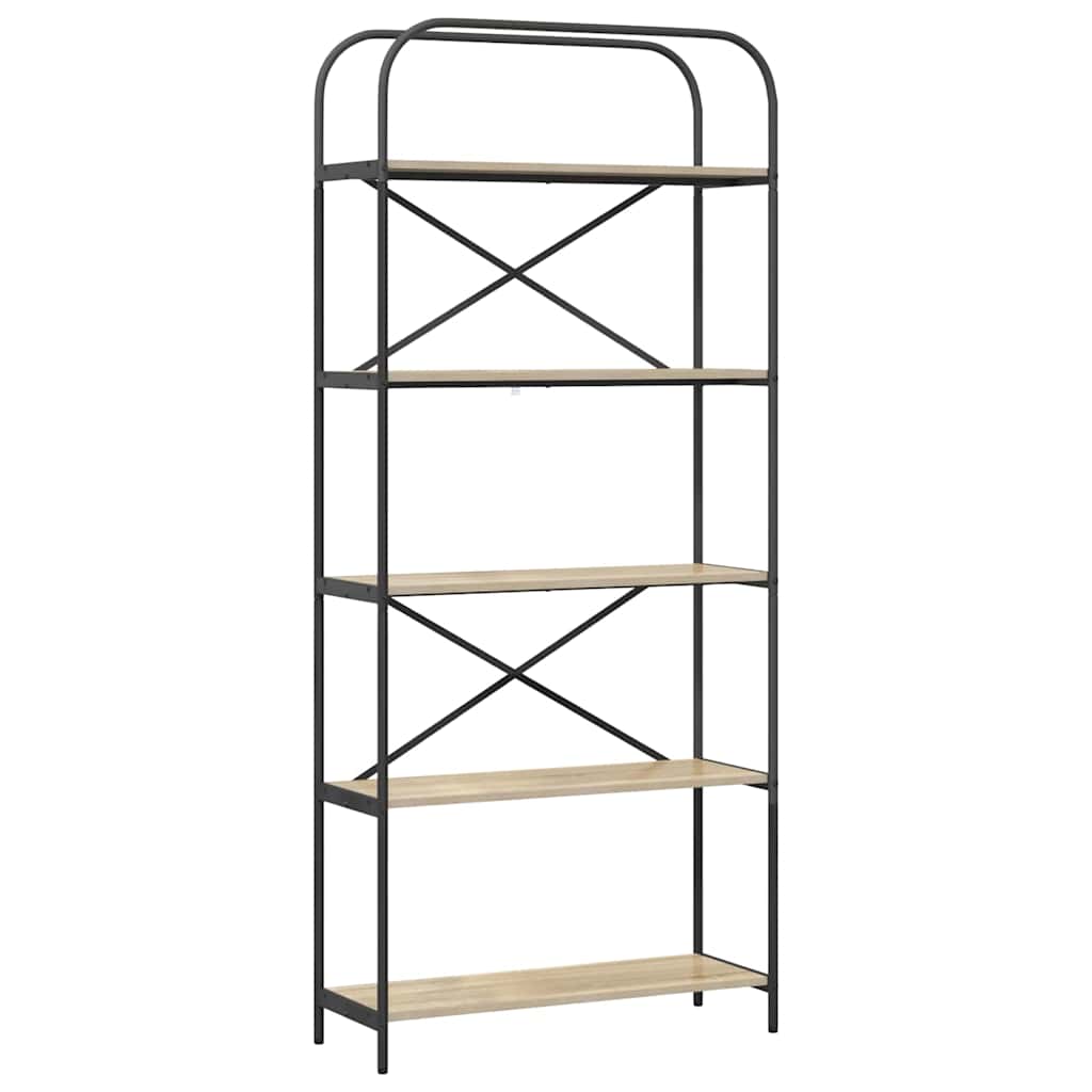 Bookshelf 5-Tier 80 x 30 x 183 cm Engineered wood Sonoma Oak