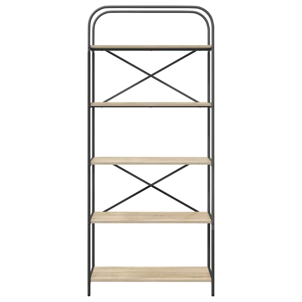 Bookshelf 5-Tier 80 x 30 x 183 cm Engineered wood Sonoma Oak
