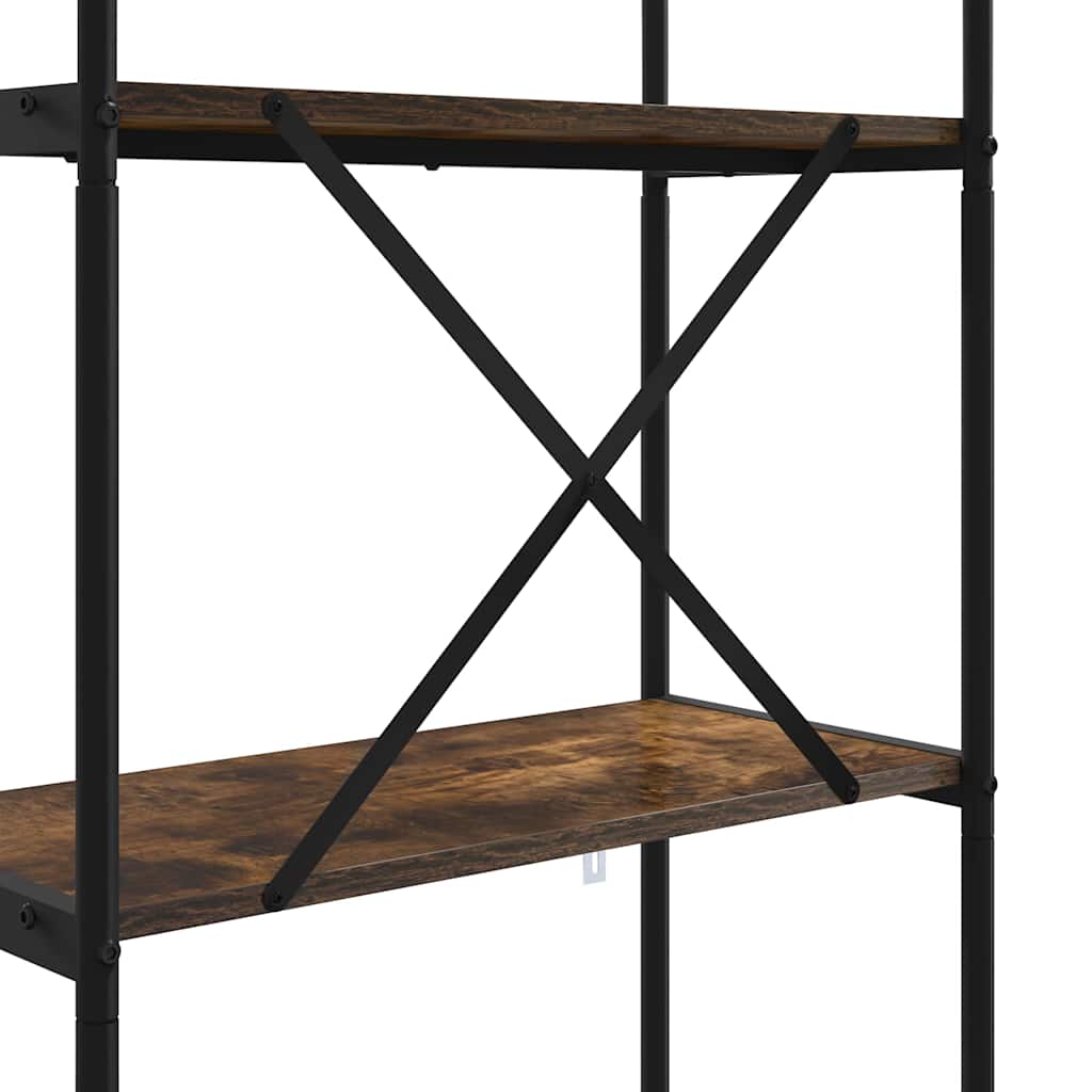 Bookshelf 5-Tier 80 x 30 x 183 cm Engineered wood Smoked Oak