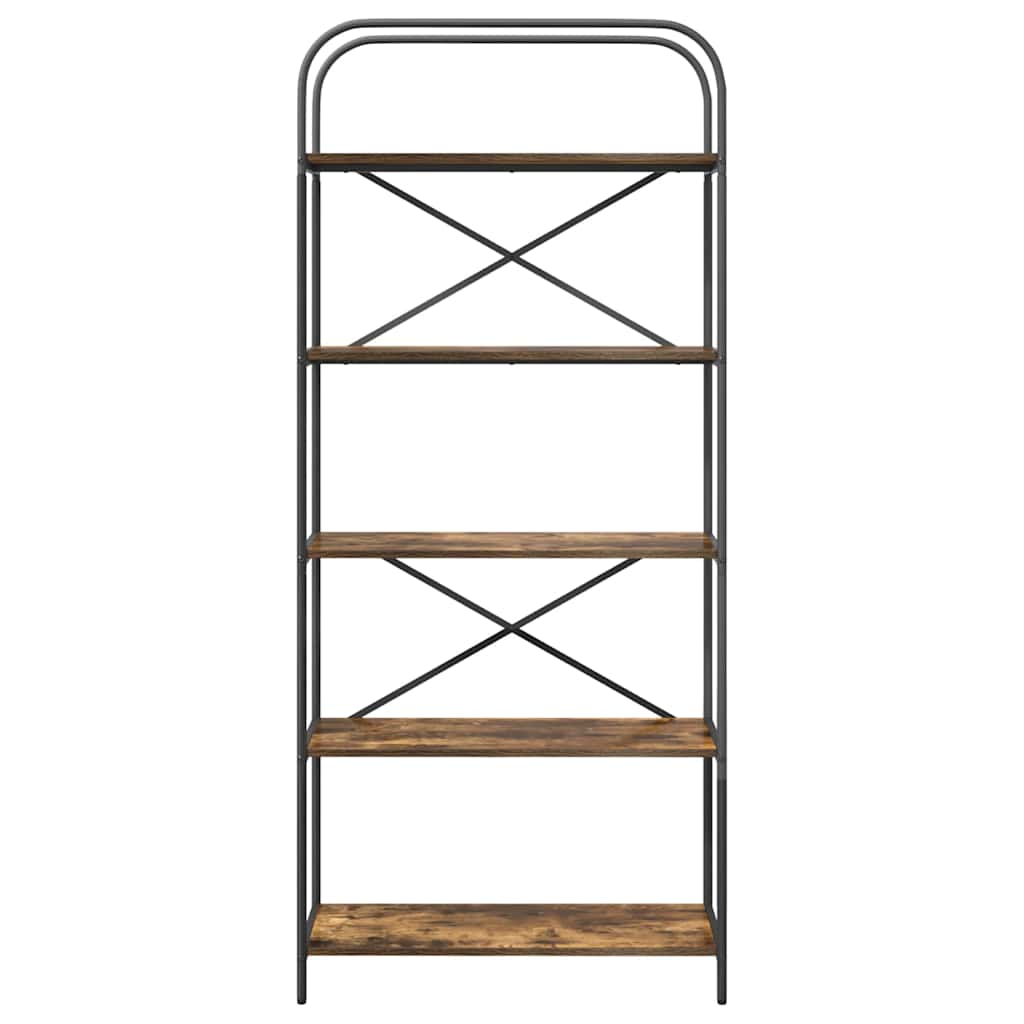 Bookshelf 5-Tier 80 x 30 x 183 cm Engineered wood Smoked Oak
