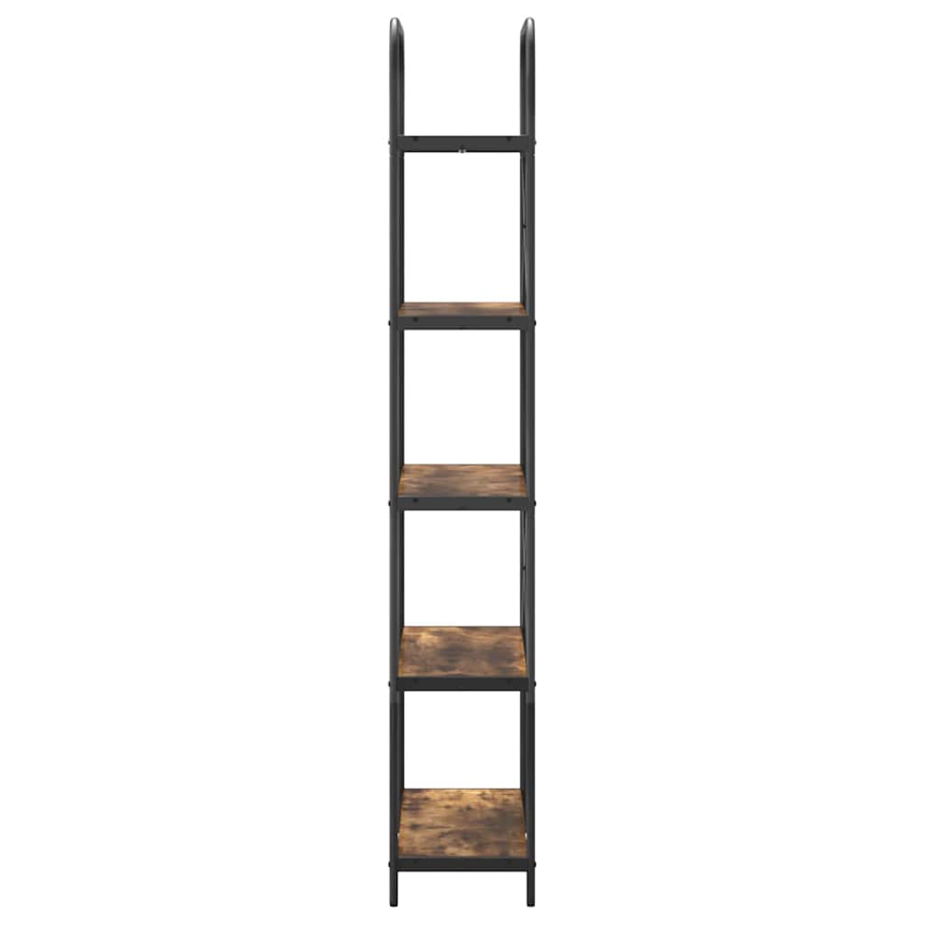 Bookshelf 5-Tier 80 x 30 x 183 cm Engineered wood Smoked Oak