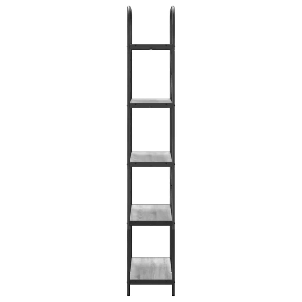 Bookshelf 5-Tier 80 x 30 x 183 cm Engineered wood Grey Sonoma