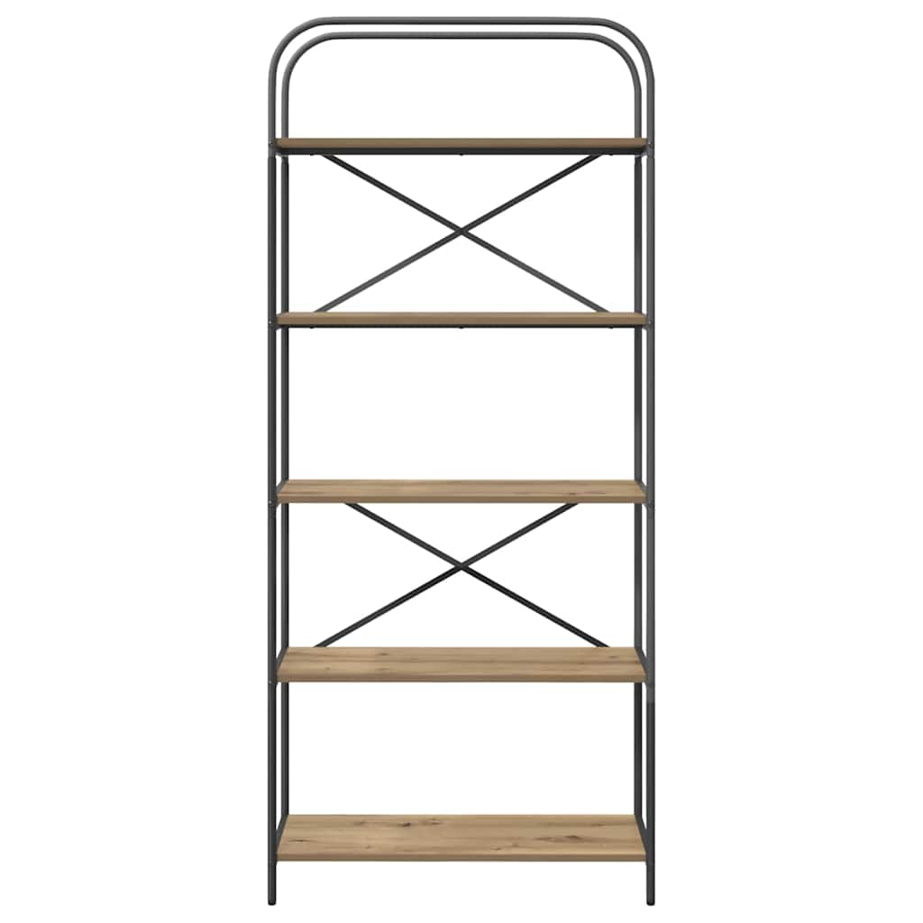 Bookshelf 5-Tier 80 x 30 x 183 cm Engineered wood Artisan Oak