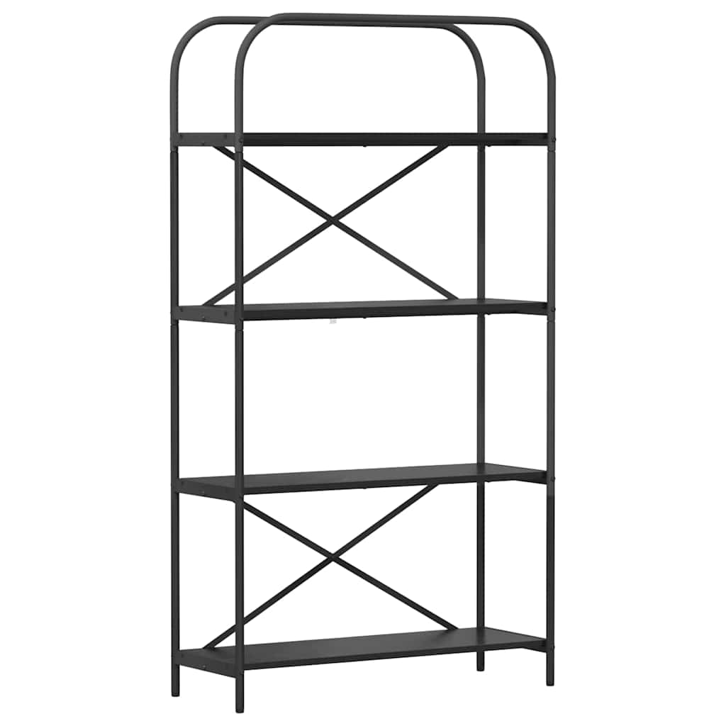Bookshelf 4-Tier 80 x 30 x 146 cm Engineered wood Black Oak