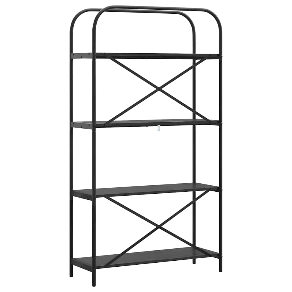 Bookshelf 4-Tier 80 x 30 x 146 cm Engineered wood Black Oak
