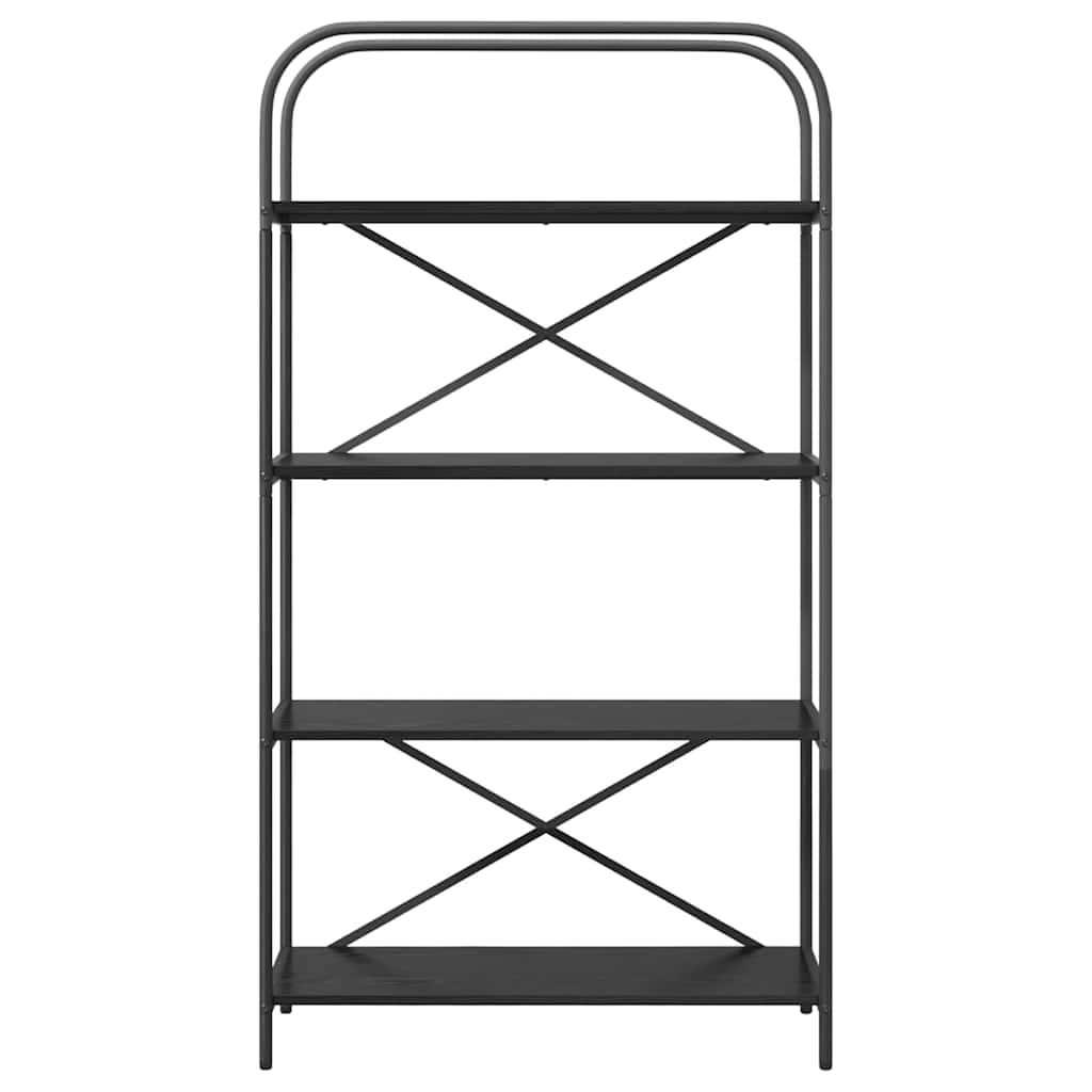 Bookshelf 4-Tier 80 x 30 x 146 cm Engineered wood Black Oak