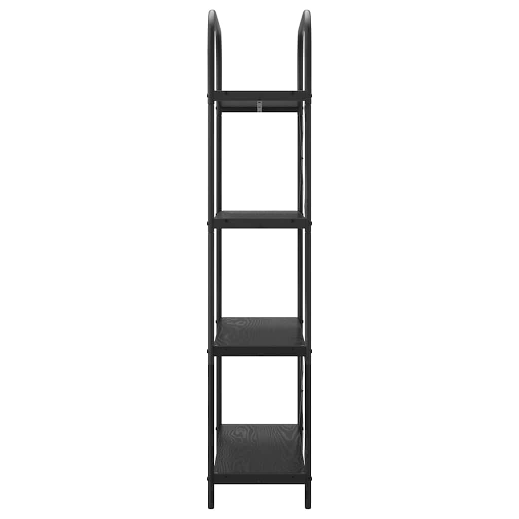Bookshelf 4-Tier 80 x 30 x 146 cm Engineered wood Black Oak