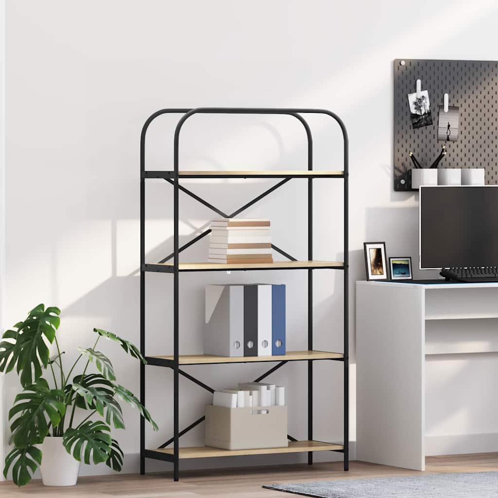 Bookshelf 4-Tier 80 x 30 x 146 cm Engineered wood Sonoma Oak