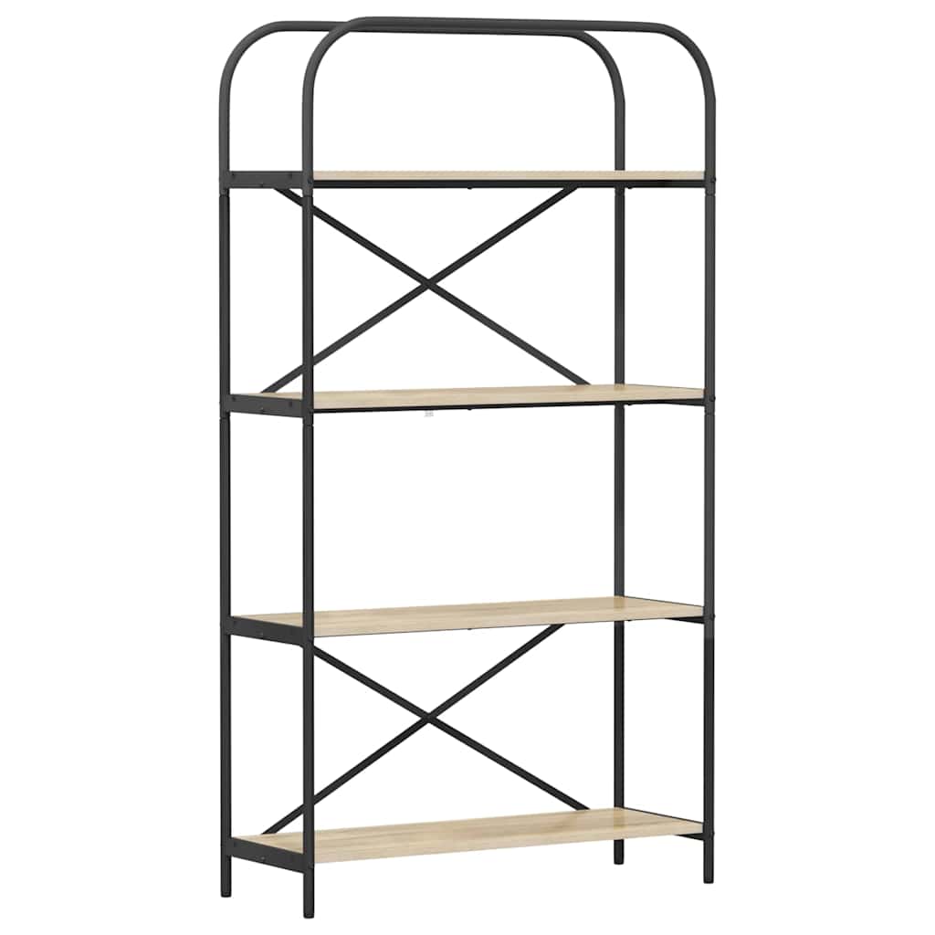 Bookshelf 4-Tier 80 x 30 x 146 cm Engineered wood Sonoma Oak