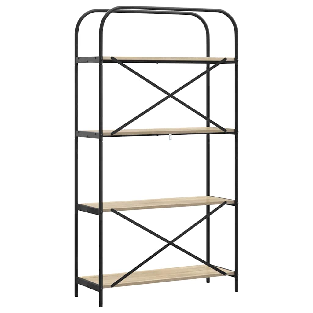 Bookshelf 4-Tier 80 x 30 x 146 cm Engineered wood Sonoma Oak