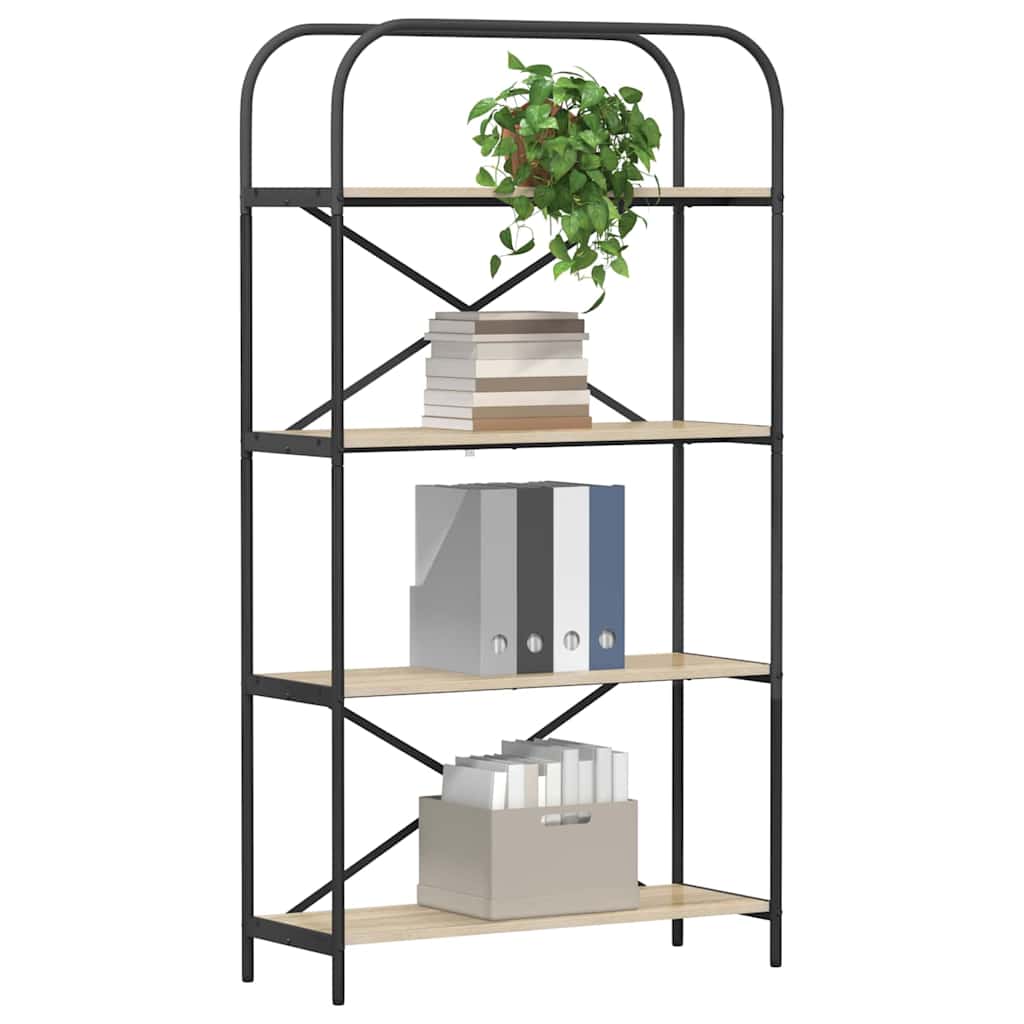 Bookshelf 4-Tier 80 x 30 x 146 cm Engineered wood Sonoma Oak