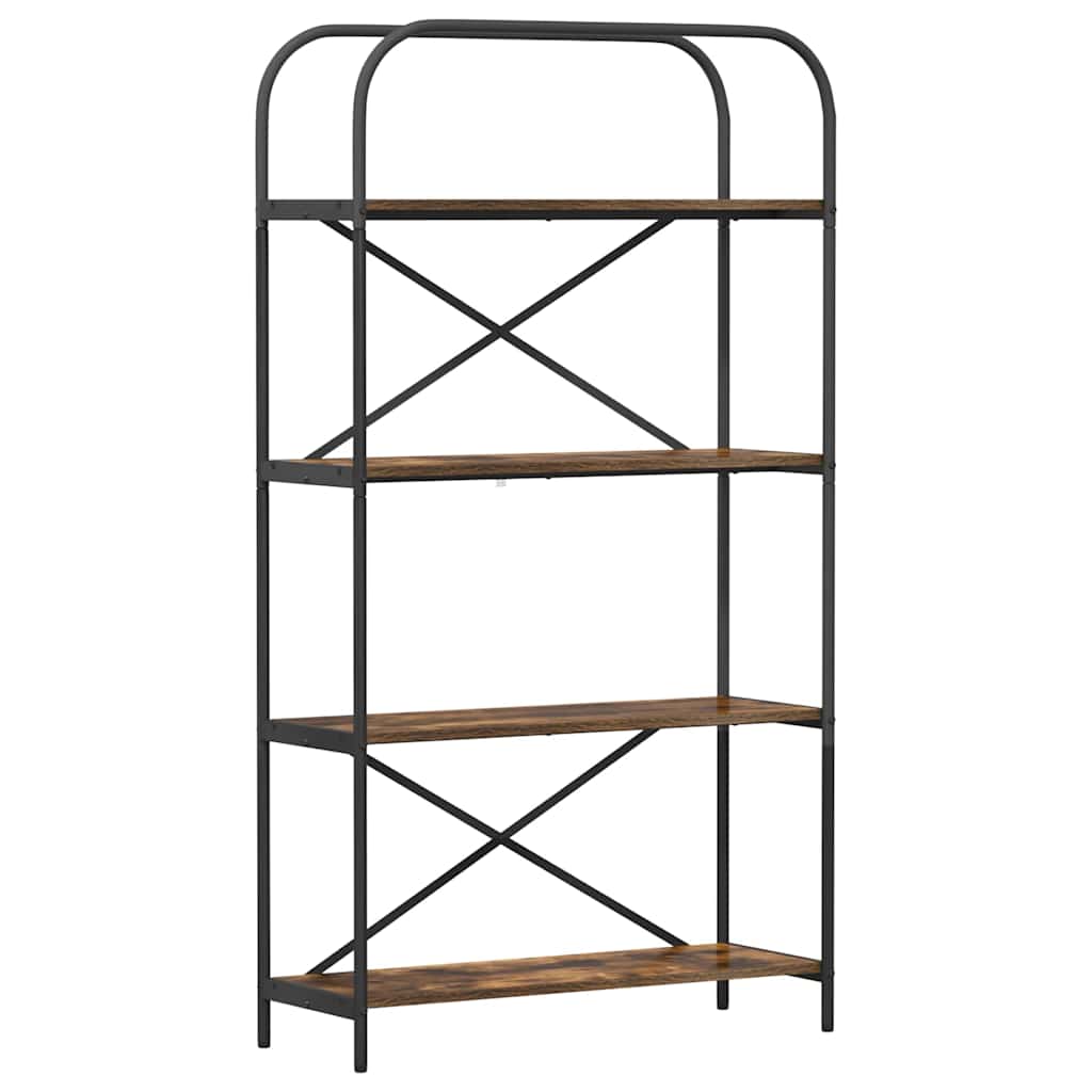 Bookshelf 4-Tier 80 x 30 x 146 cm Engineered wood Smoked Oak