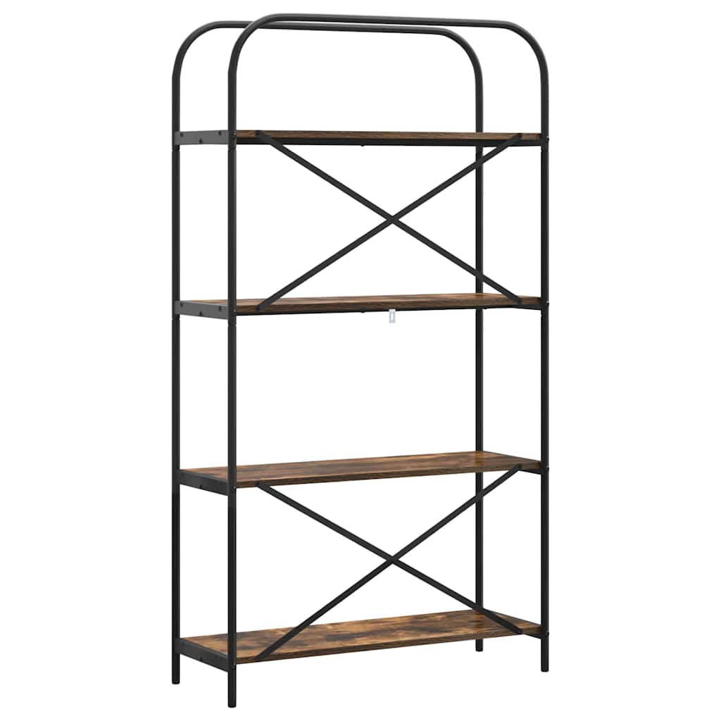 Bookshelf 4-Tier 80 x 30 x 146 cm Engineered wood Smoked Oak