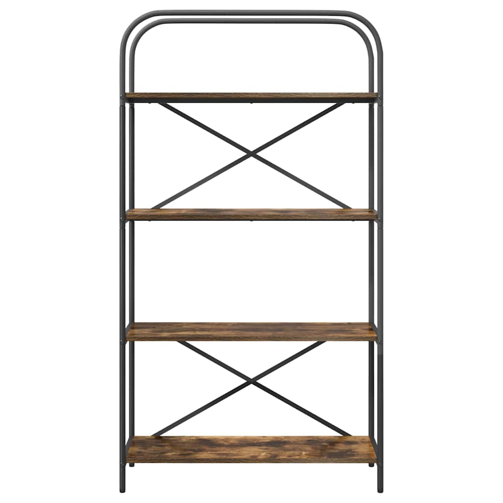 Bookshelf 4-Tier 80 x 30 x 146 cm Engineered wood Smoked Oak