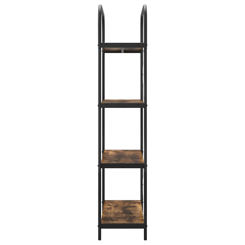 Bookshelf 4-Tier 80 x 30 x 146 cm Engineered wood Smoked Oak