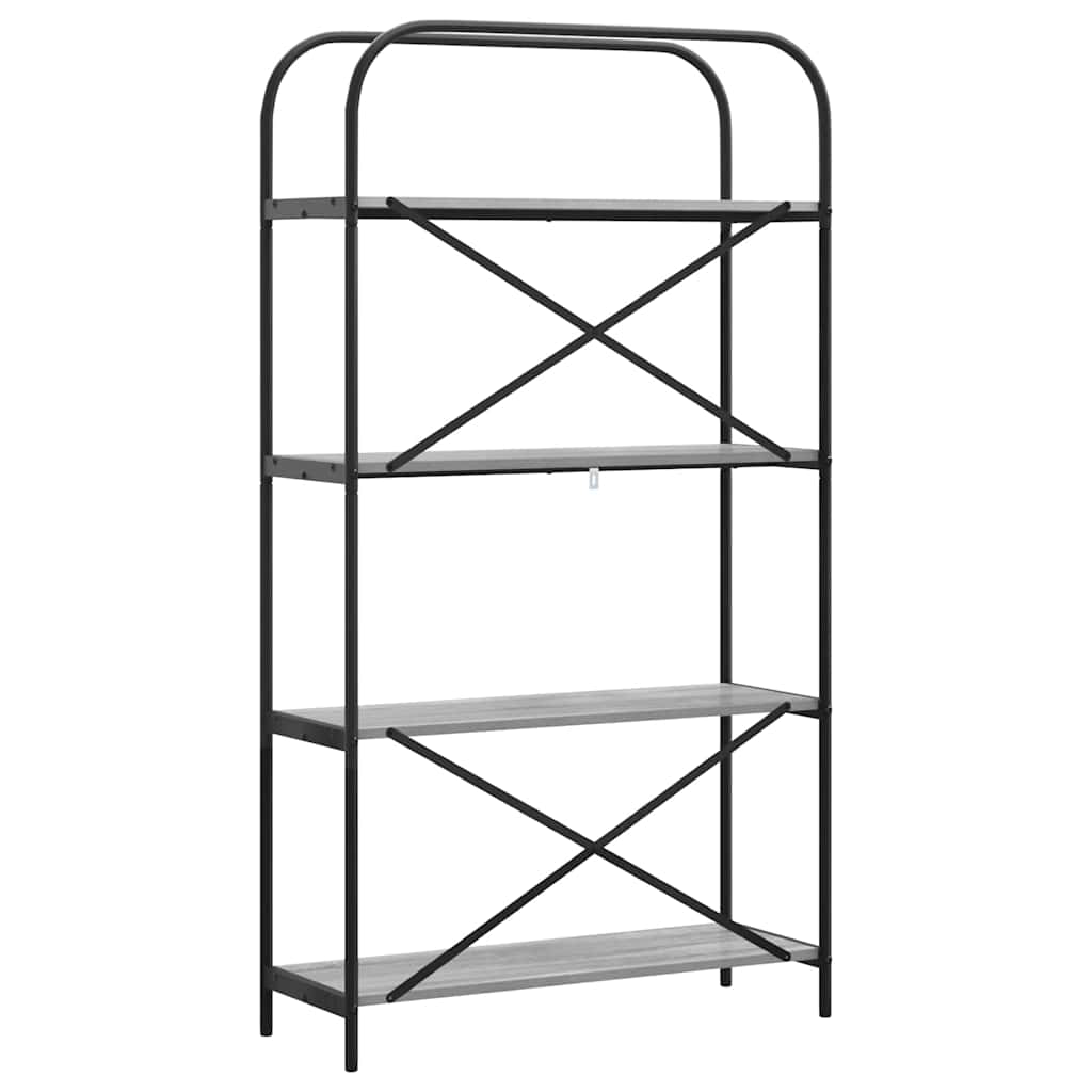 Bookshelf 4-Tier 80 x 30 x 146 cm Engineered wood Grey Sonoma