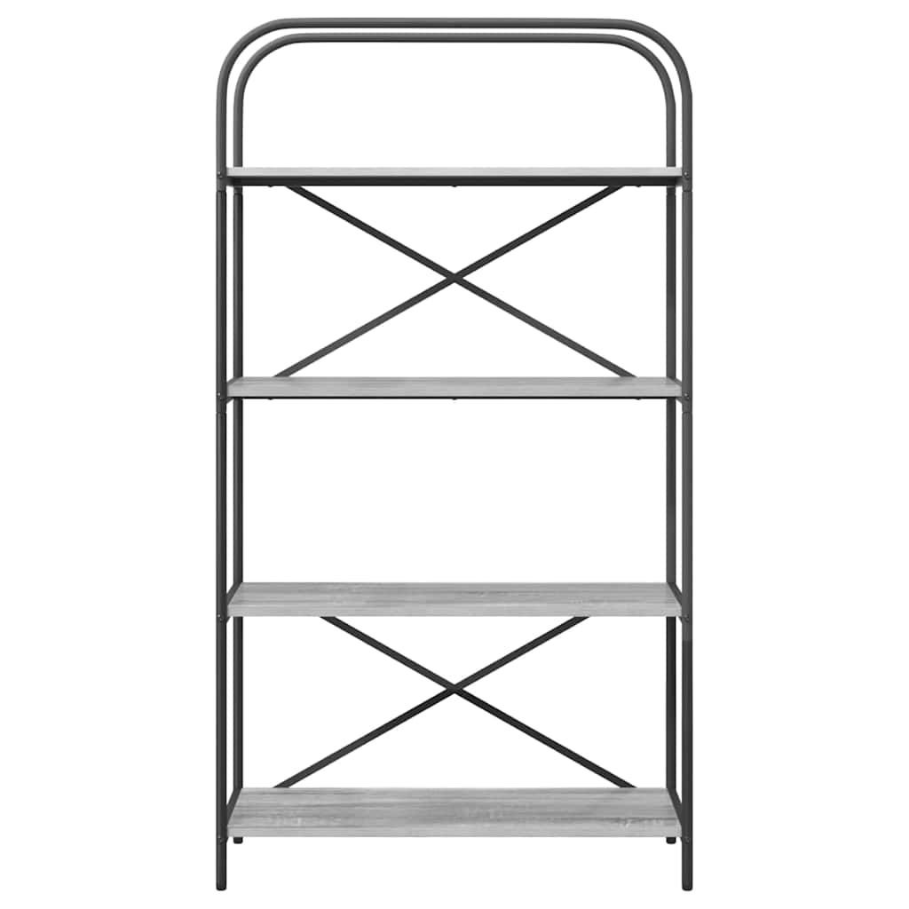 Bookshelf 4-Tier 80 x 30 x 146 cm Engineered wood Grey Sonoma