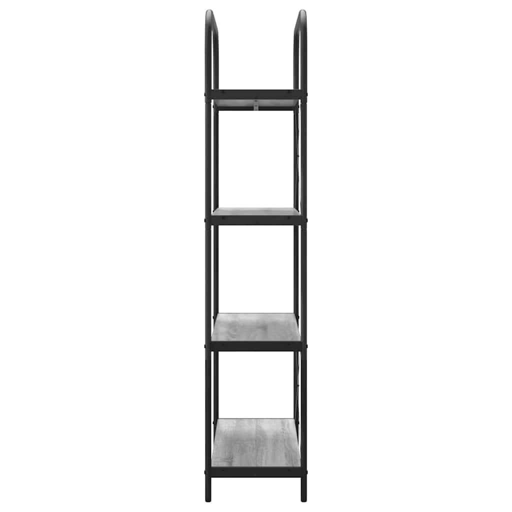 Bookshelf 4-Tier 80 x 30 x 146 cm Engineered wood Grey Sonoma
