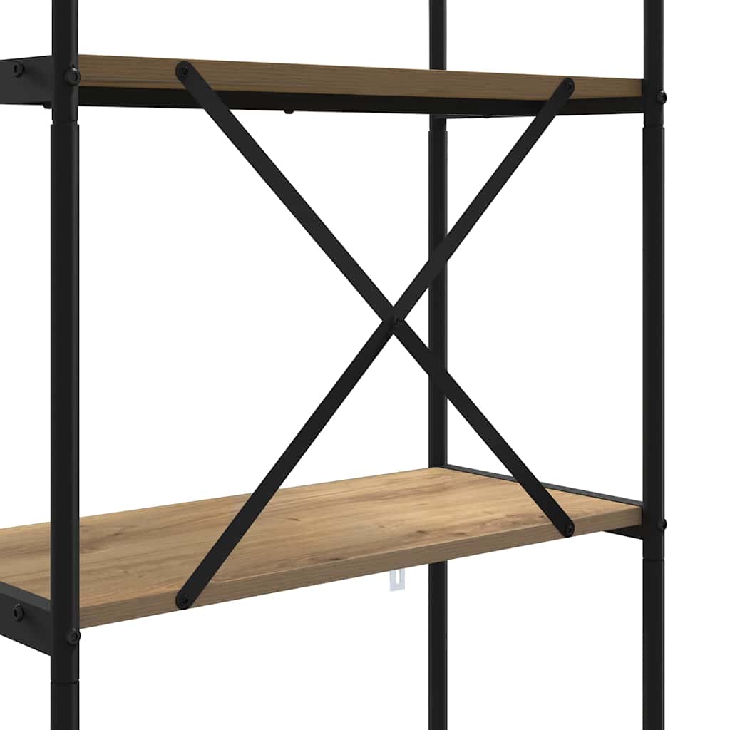Bookshelf 4-Tier 80 x 30 x 146 cm Engineered wood Artisan Oak
