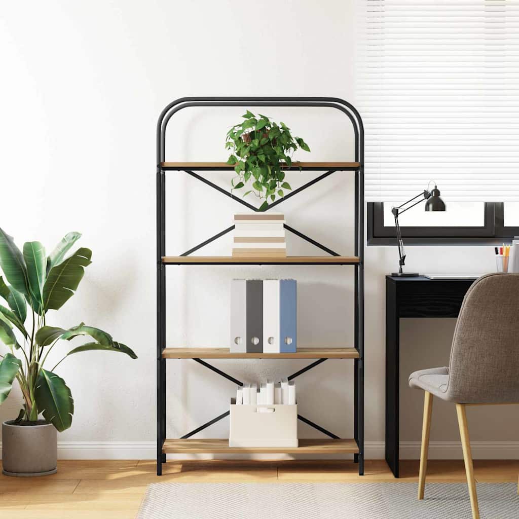 Bookshelf 4-Tier 80 x 30 x 146 cm Engineered wood Artisan Oak