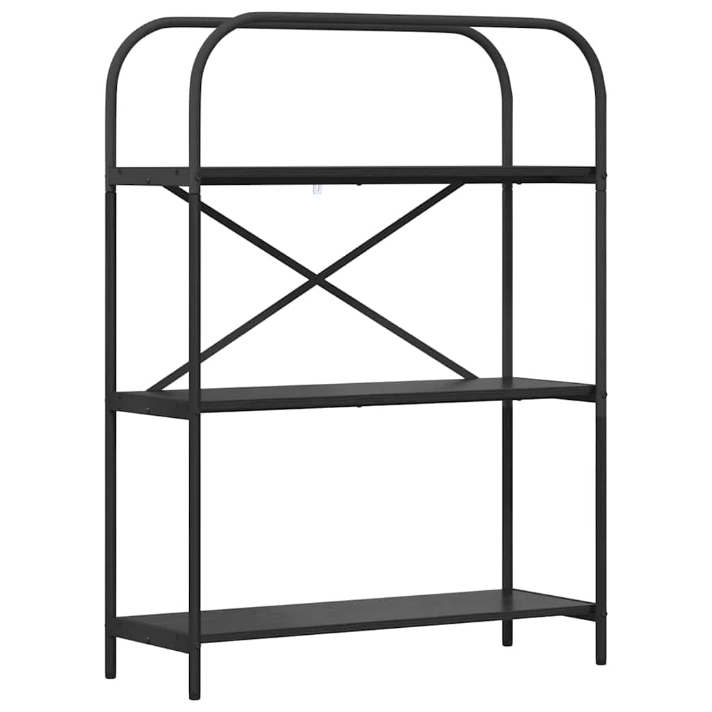 Bookshelf 3-Tier 80 x 30 x 109 cm Engineered wood Black Oak