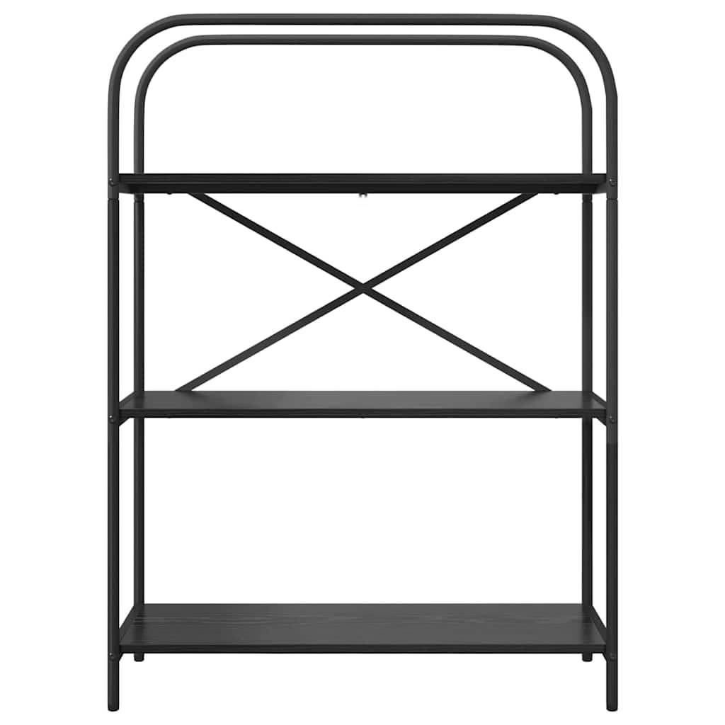 Bookshelf 3-Tier 80 x 30 x 109 cm Engineered wood Black Oak