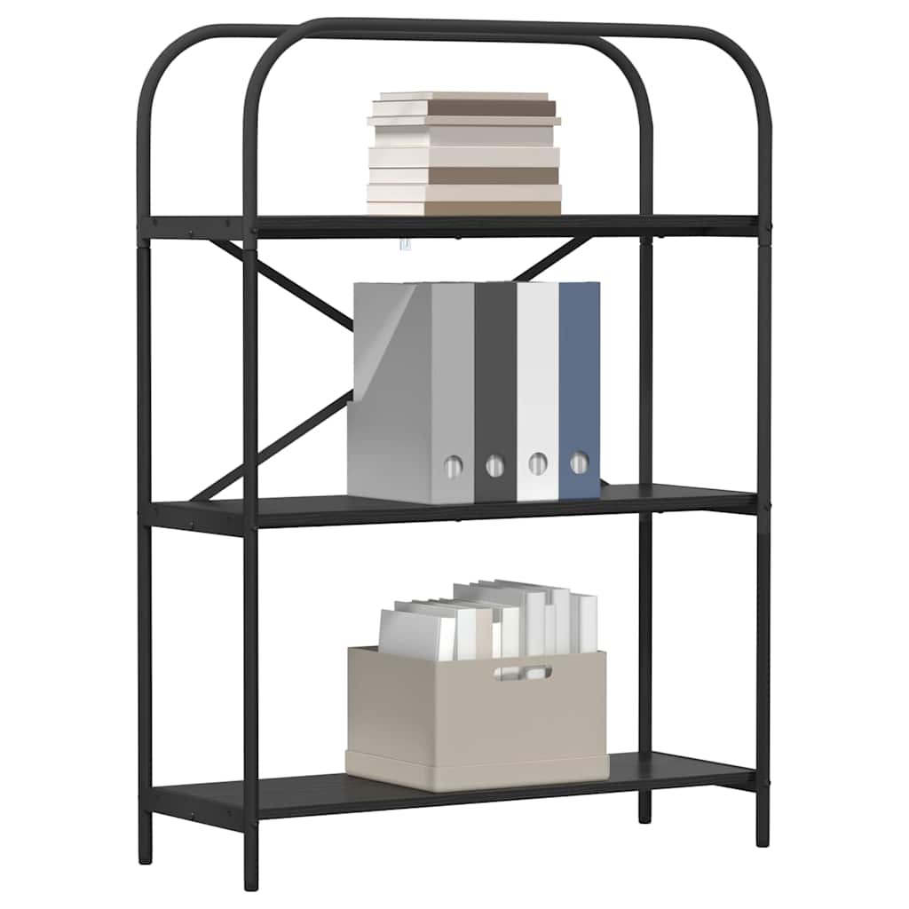 Bookshelf 3-Tier 80 x 30 x 109 cm Engineered wood Black Oak