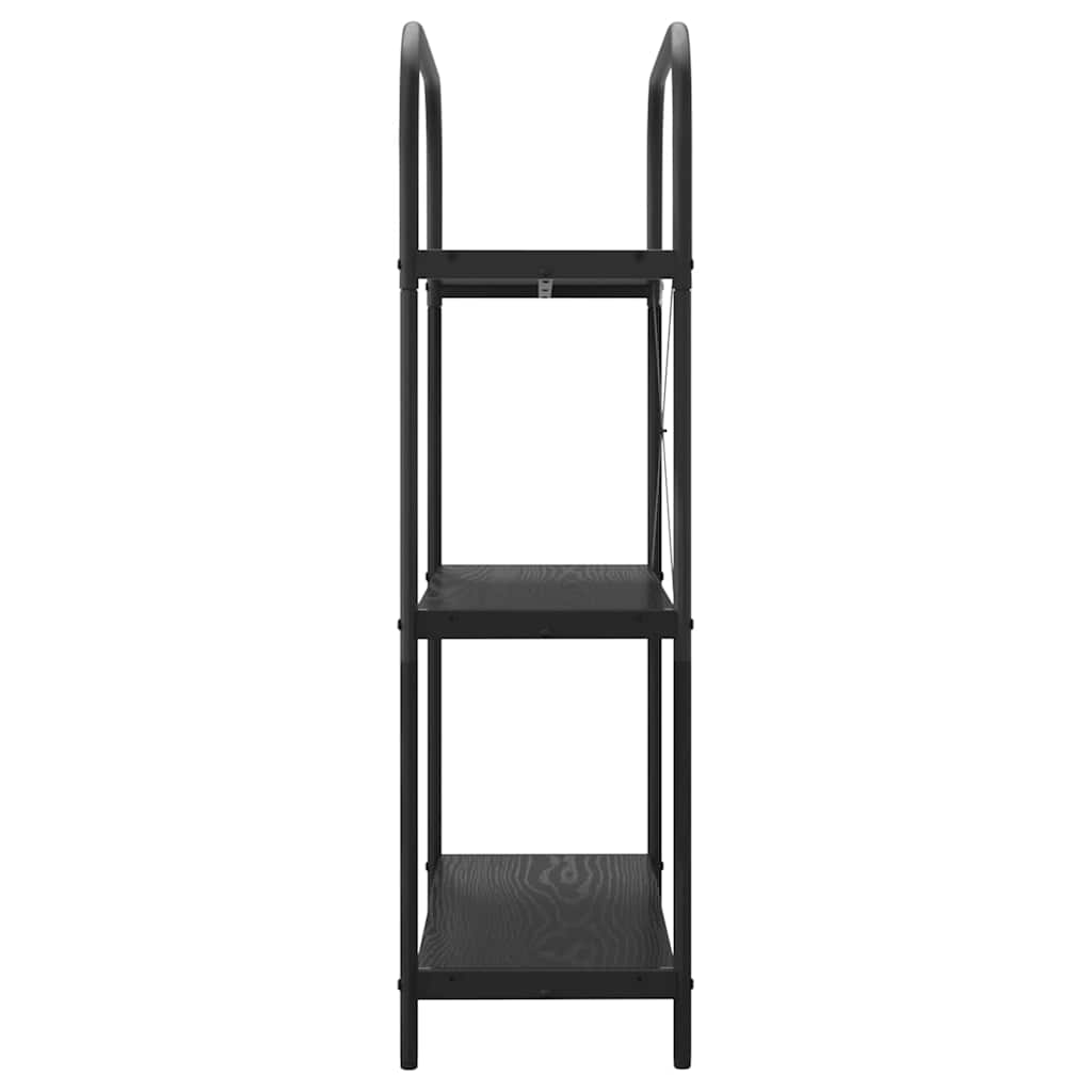 Bookshelf 3-Tier 80 x 30 x 109 cm Engineered wood Black Oak