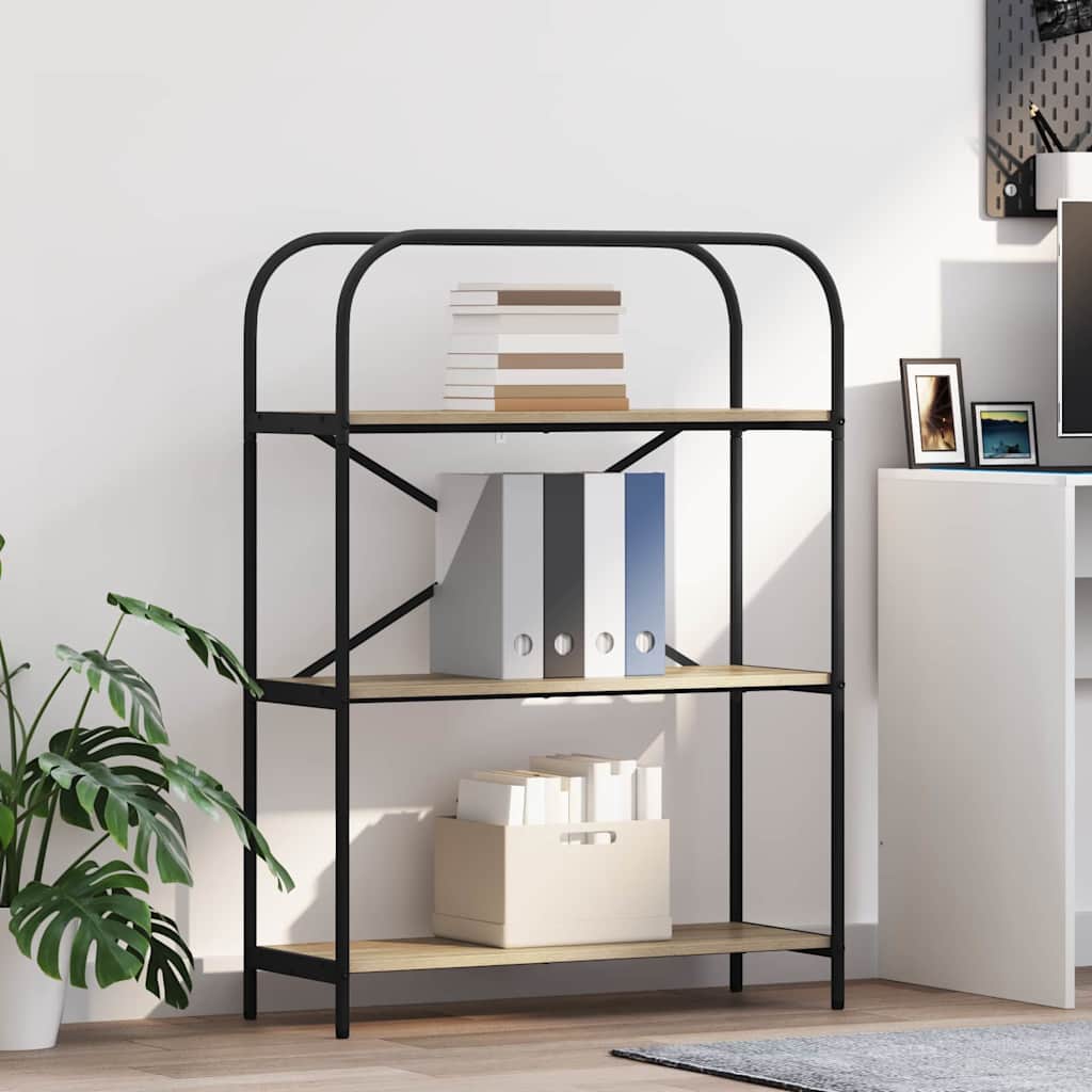 Bookshelf 3-Tier 80 x 30 x 109 cm Engineered wood Sonoma Oak