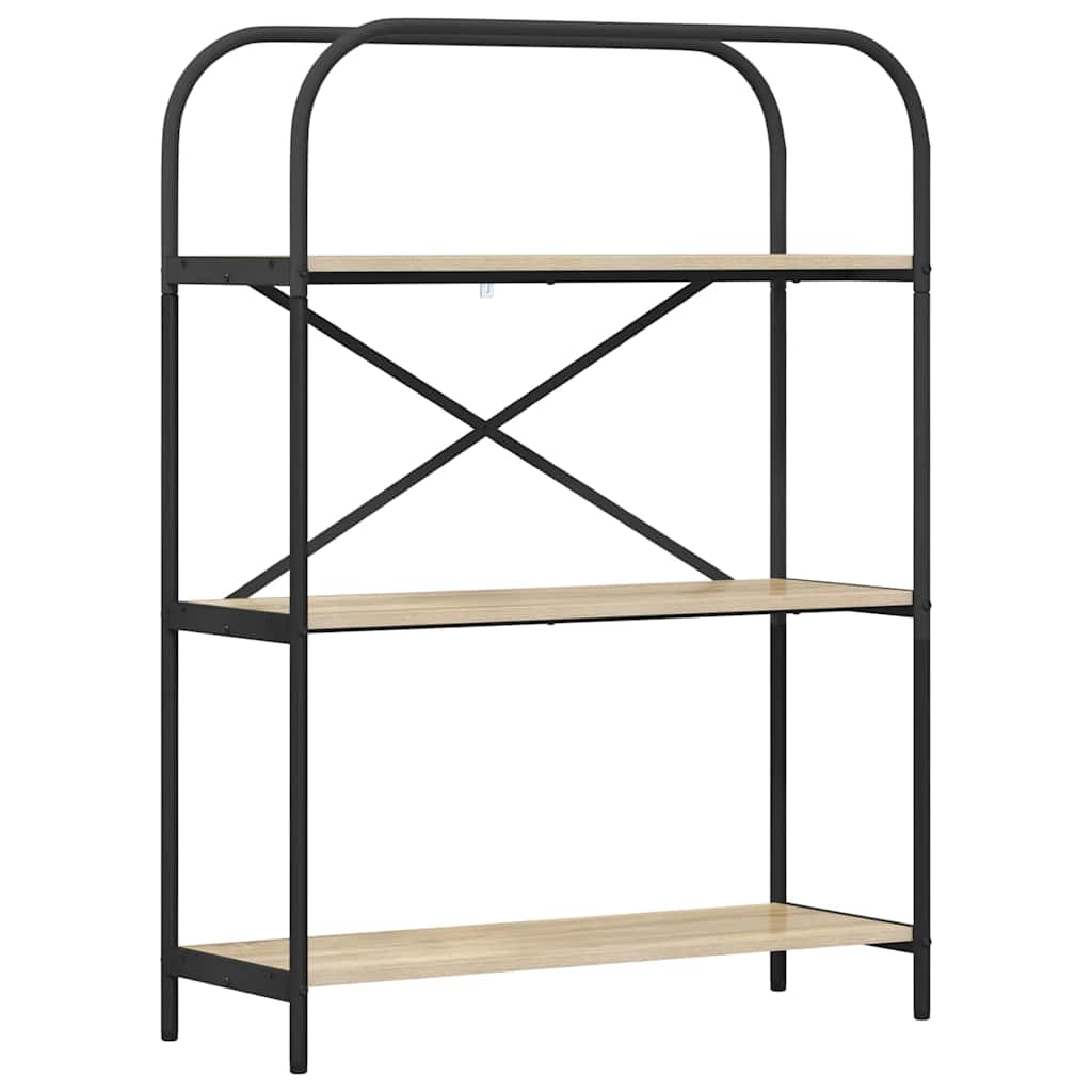 Bookshelf 3-Tier 80 x 30 x 109 cm Engineered wood Sonoma Oak