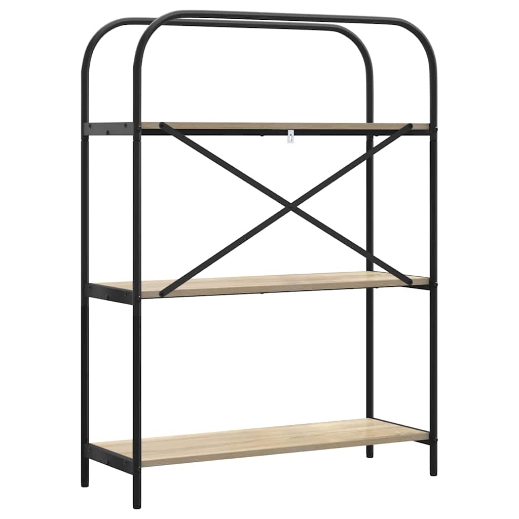 Bookshelf 3-Tier 80 x 30 x 109 cm Engineered wood Sonoma Oak