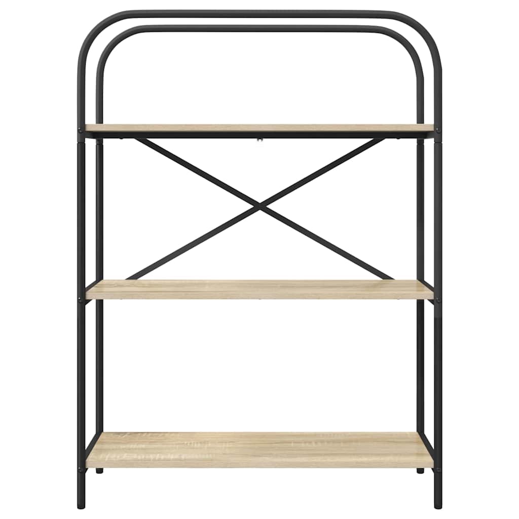 Bookshelf 3-Tier 80 x 30 x 109 cm Engineered wood Sonoma Oak