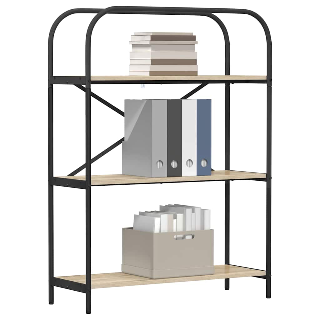Bookshelf 3-Tier 80 x 30 x 109 cm Engineered wood Sonoma Oak