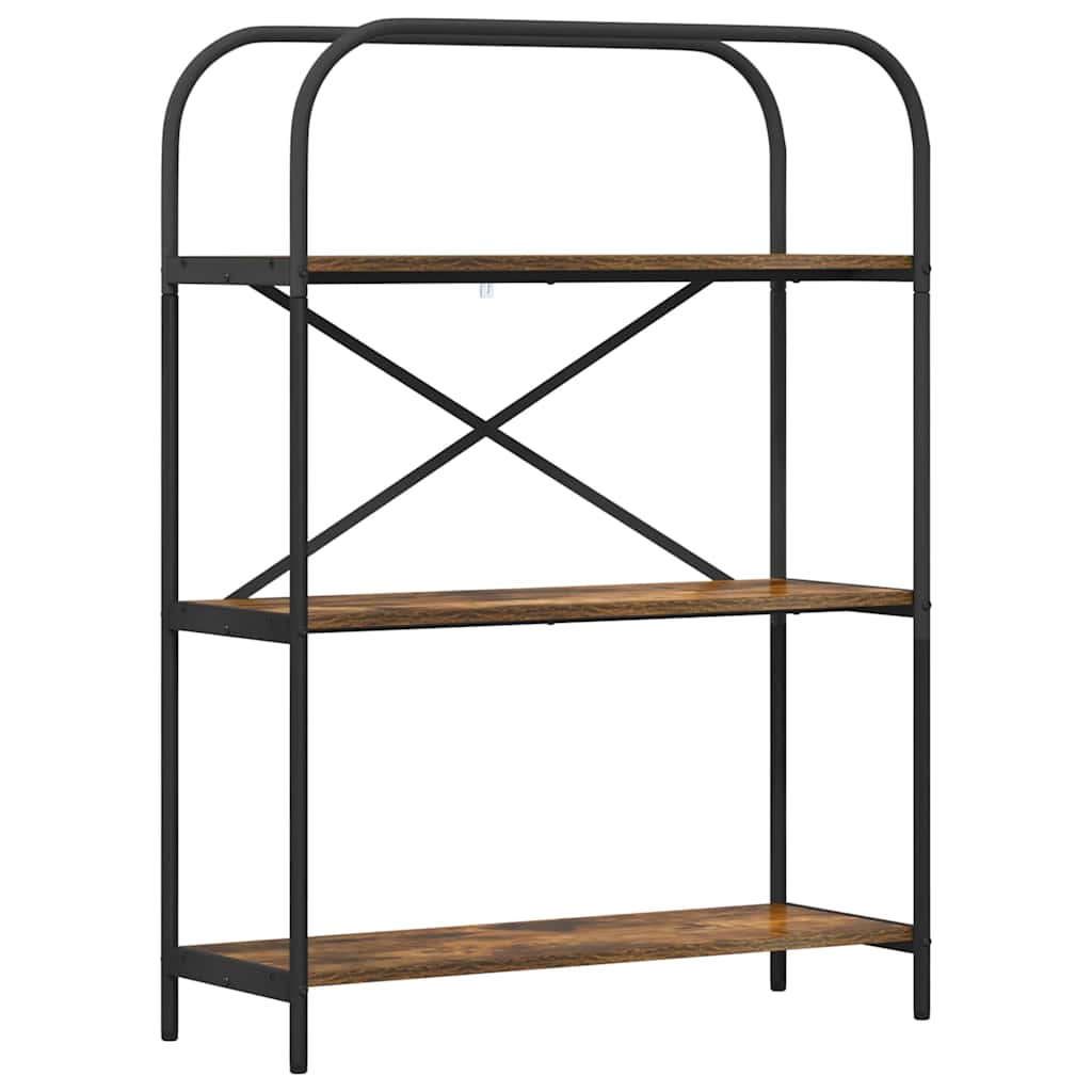 Bookshelf 3-Tier 80 x 30 x 109 cm Engineered wood Smoked Oak