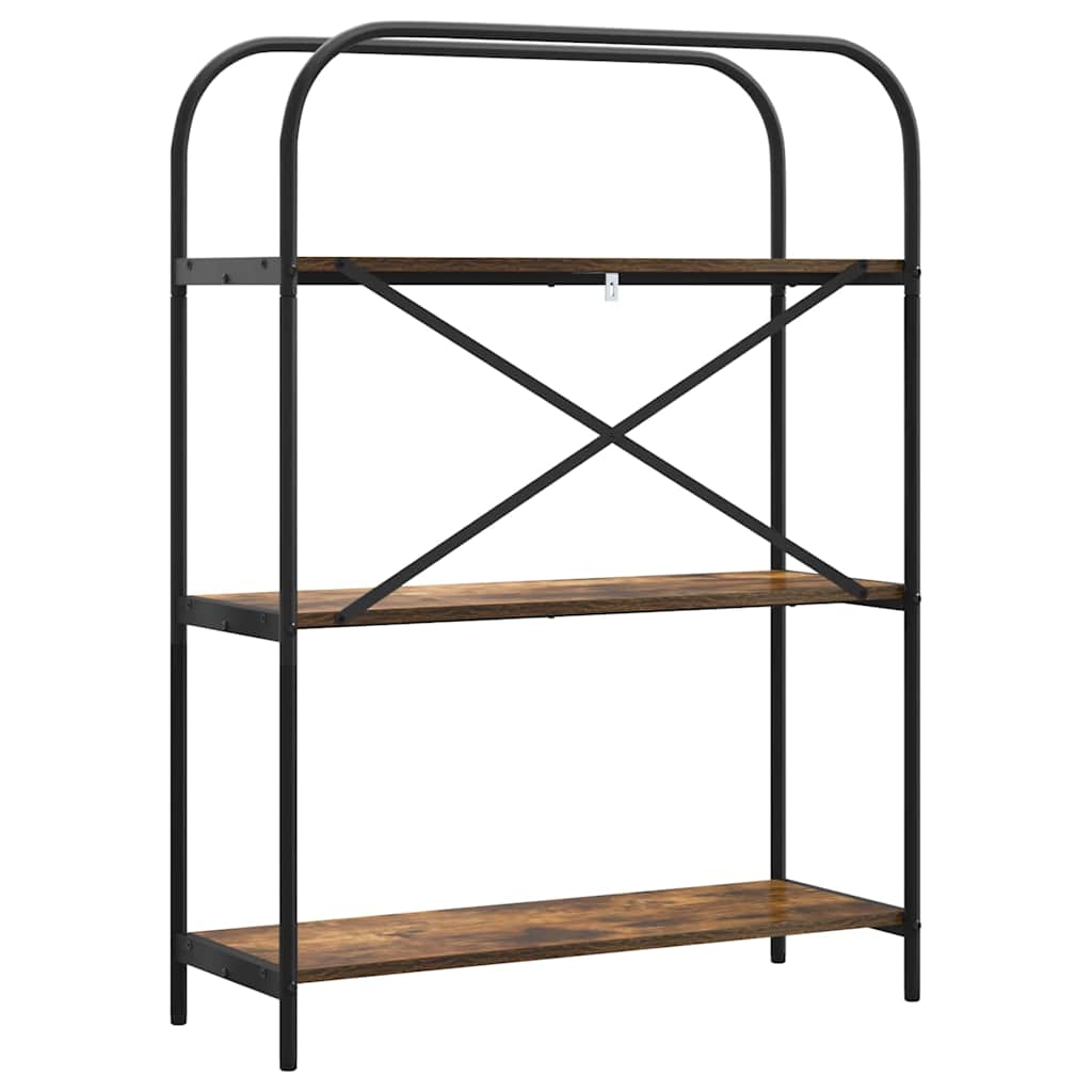 Bookshelf 3-Tier 80 x 30 x 109 cm Engineered wood Smoked Oak